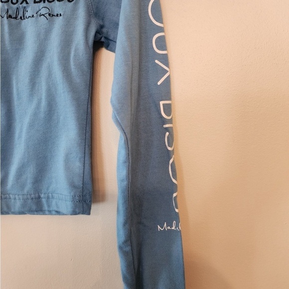 Doux bisou madeline Renee blue long sleeve crop top shirt size xs - Picture 3 of 5